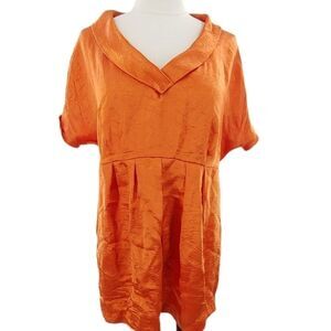 Victor Alfaro lustrous orange tunic top medium